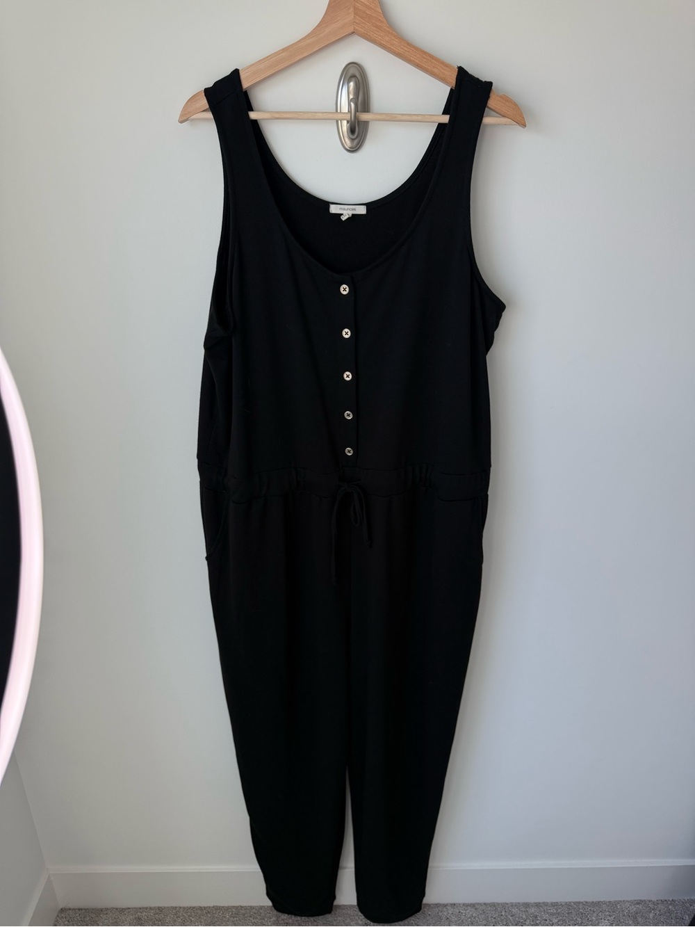 Maurice’s Black Sleeveless Jumpsuit with Button Front | XXL